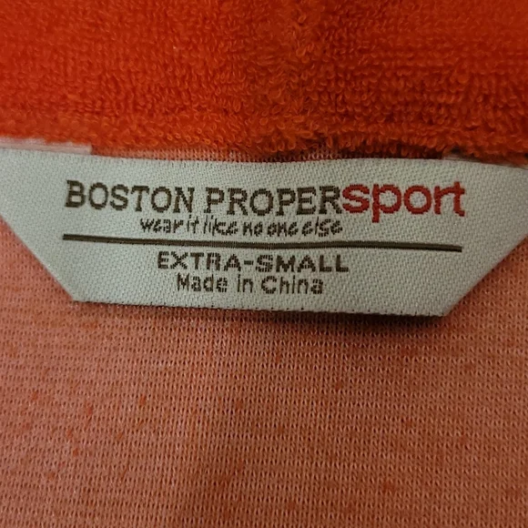 Boston Proper short sleeve hooded sport jacket. Size XS,  Coral (orange tint) - Picture 7 of 9